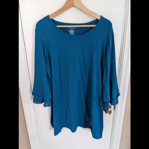 Ruffle sleeve tunic